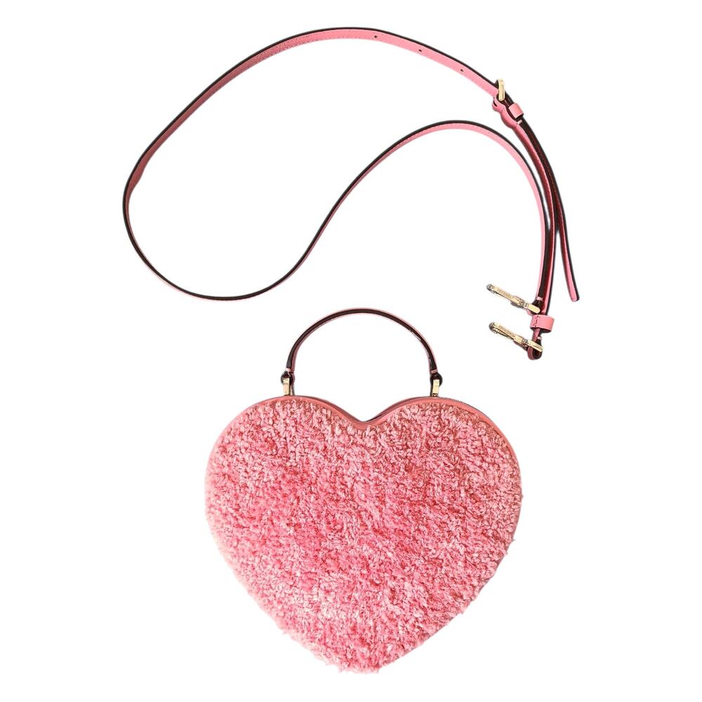 Kate Spade Love Shack Faux Fur Heart Crossbody Bag Pink Pomegranate